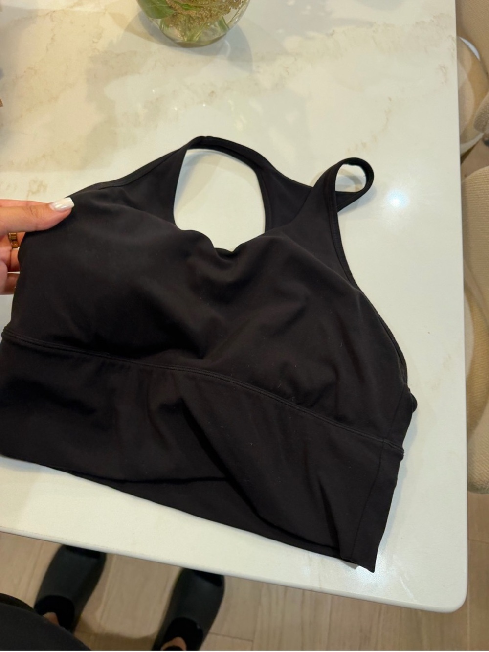 Supportive Black Racerback Sports Bra — Women’s Activewear size 10